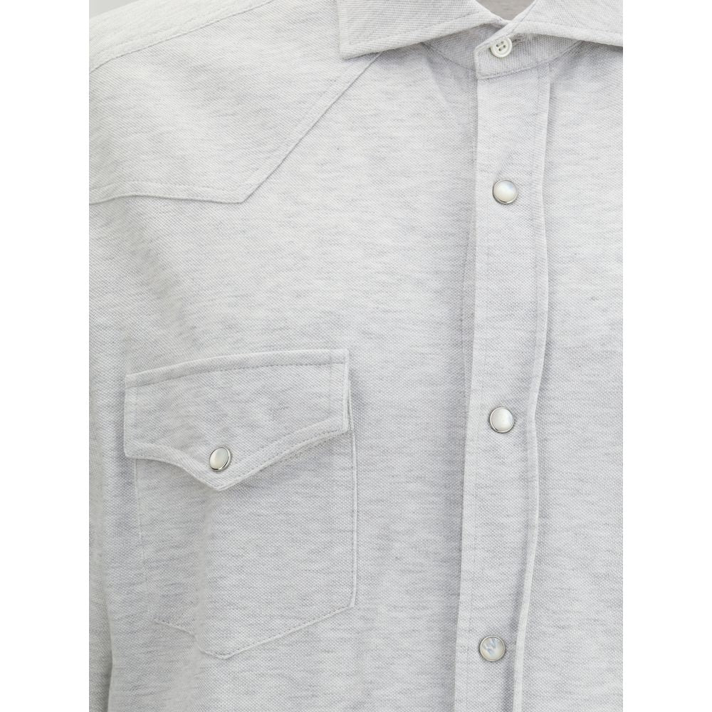 Brunello Cucinelli Grey Cotton Shirt