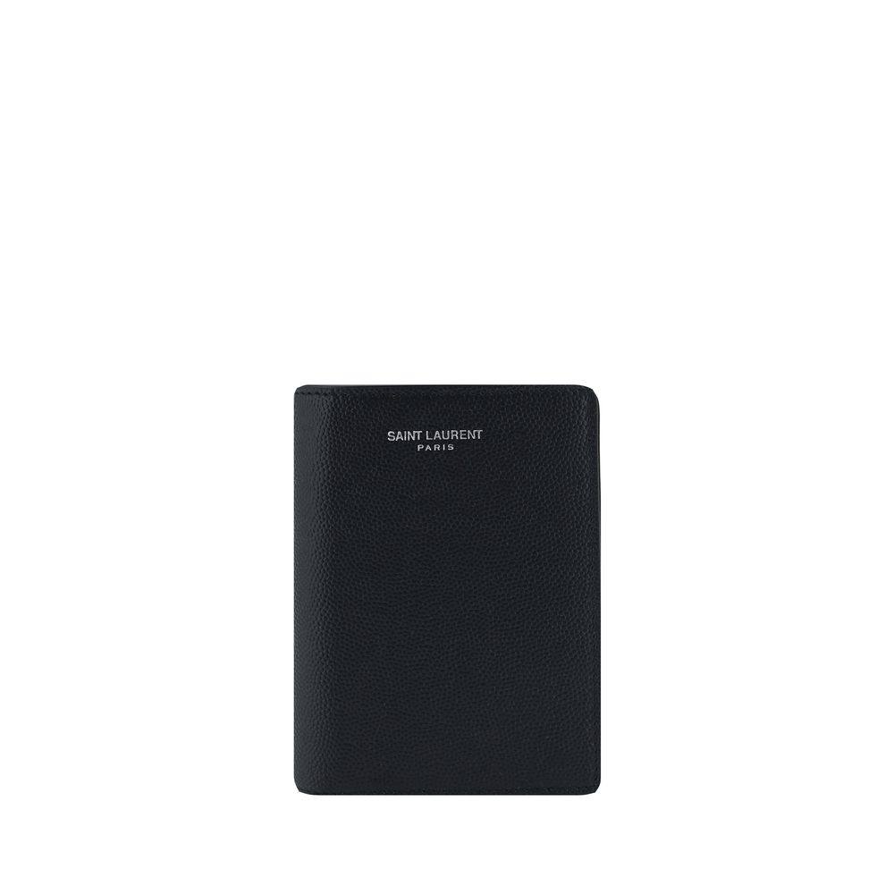 Saint Laurent Schwarzes Kalbsleder Bos Taurus Portemonnaie
