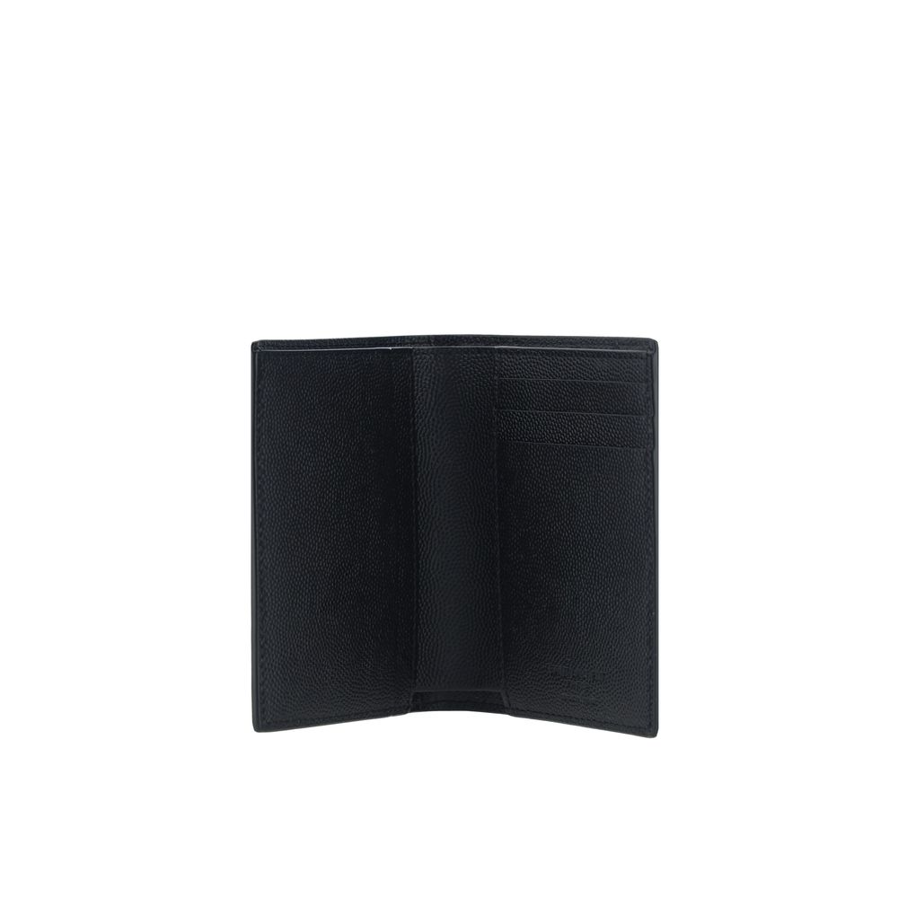 Saint Laurent Schwarzes Kalbsleder Bos Taurus Portemonnaie