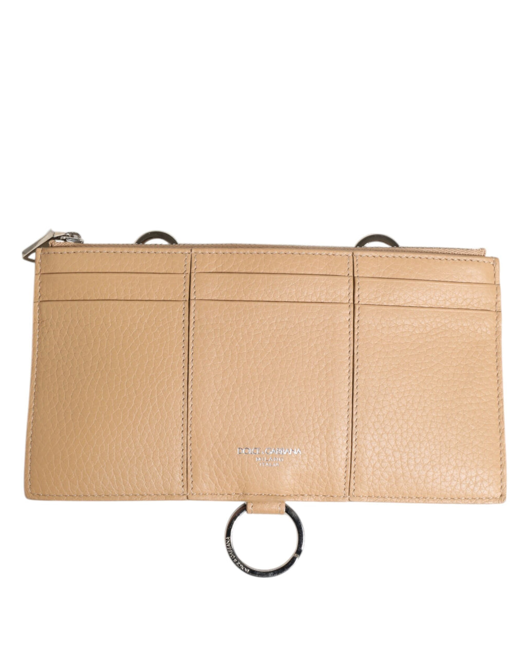 Dolce & Gabbana Beige Calfskin Large Crossbody Cardholder Wallet