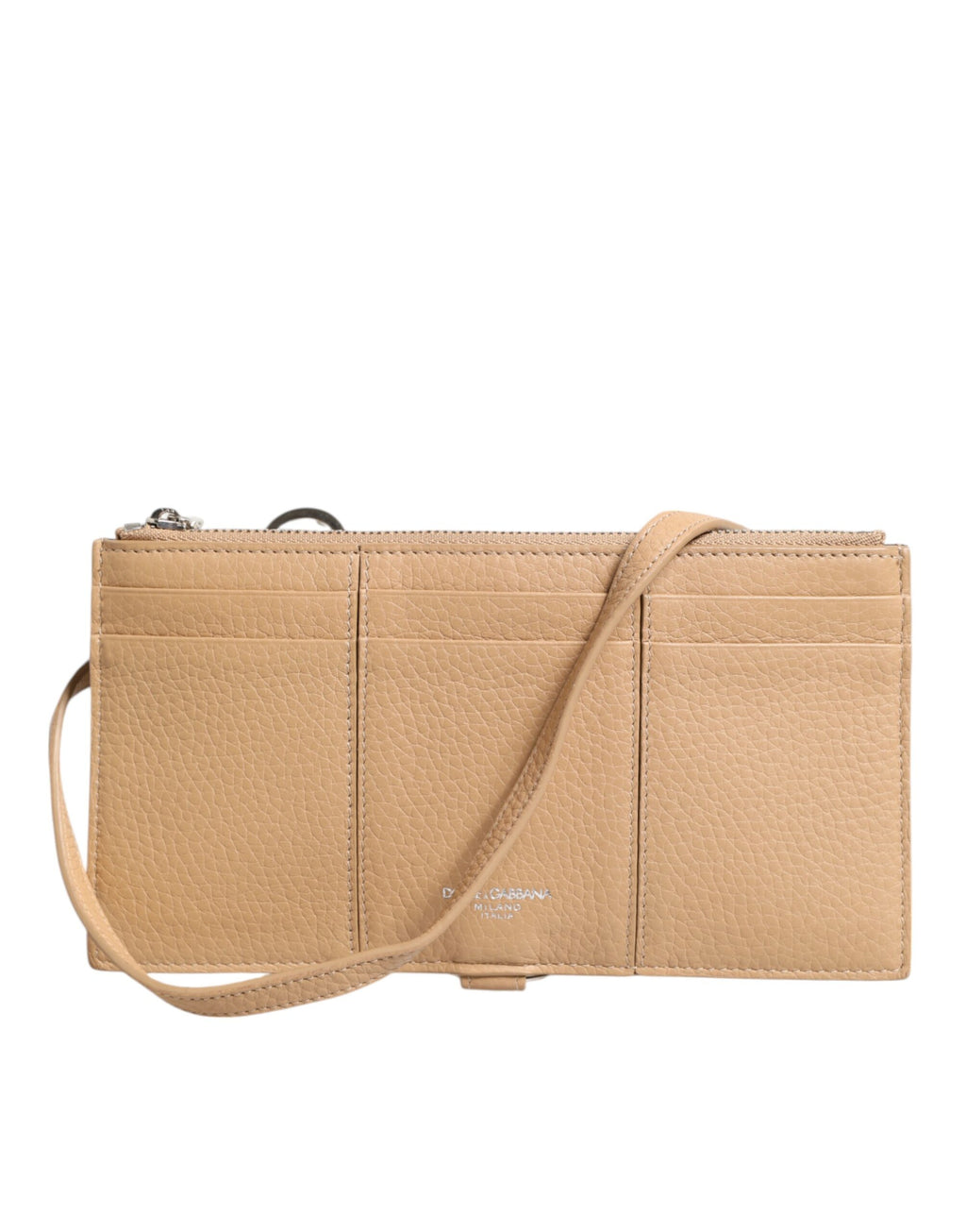 Dolce & Gabbana Beige Calfskin Large Crossbody Cardholder Wallet