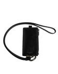 Dolce & Gabbana Black Leather Logo-Embossed Lanyard Card Holder Wallet
