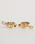 Dolce & Gabbana Gold Musiknote Metall Messing Pin Männer Accessoire Manschettenknöpfe