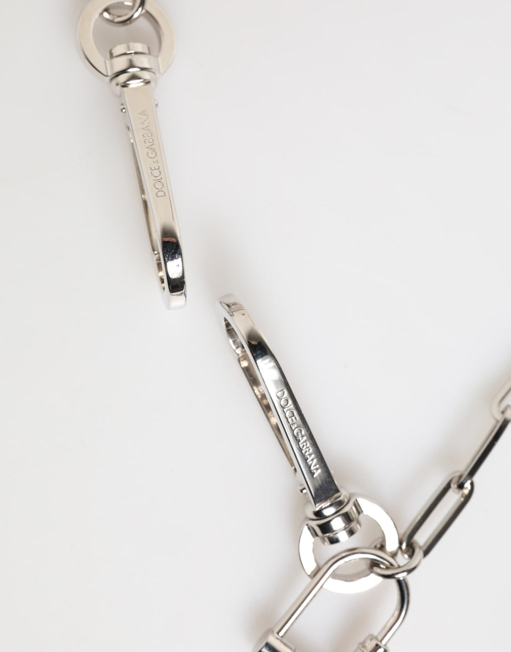 Dolce & Gabbana Silberfarbene Metallkette DG Logo Anhänger Männer Halskette