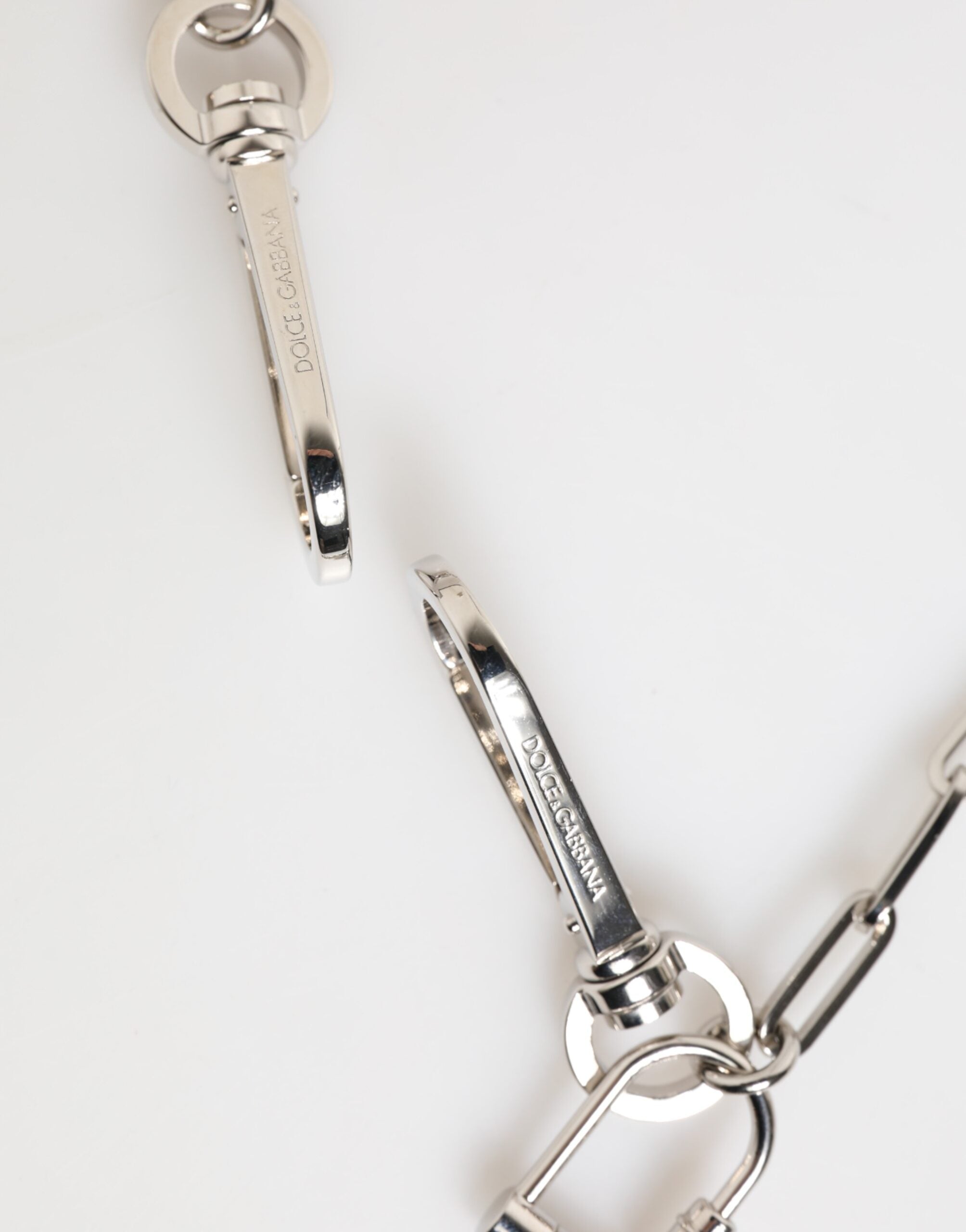 Dolce & Gabbana Silberfarbene Metallkette DG Logo Anhänger Männer Halskette