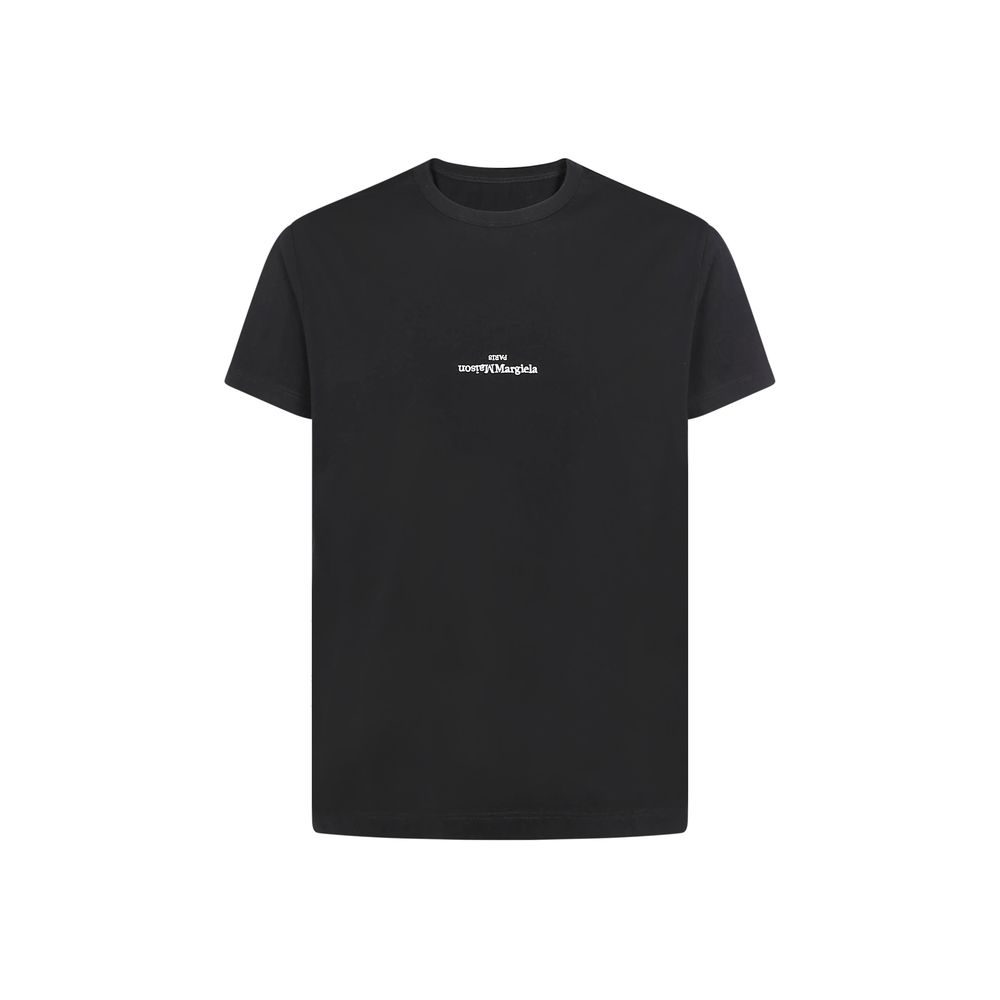 Maison Margiela Schwarzes Baumwoll-T-Shirt