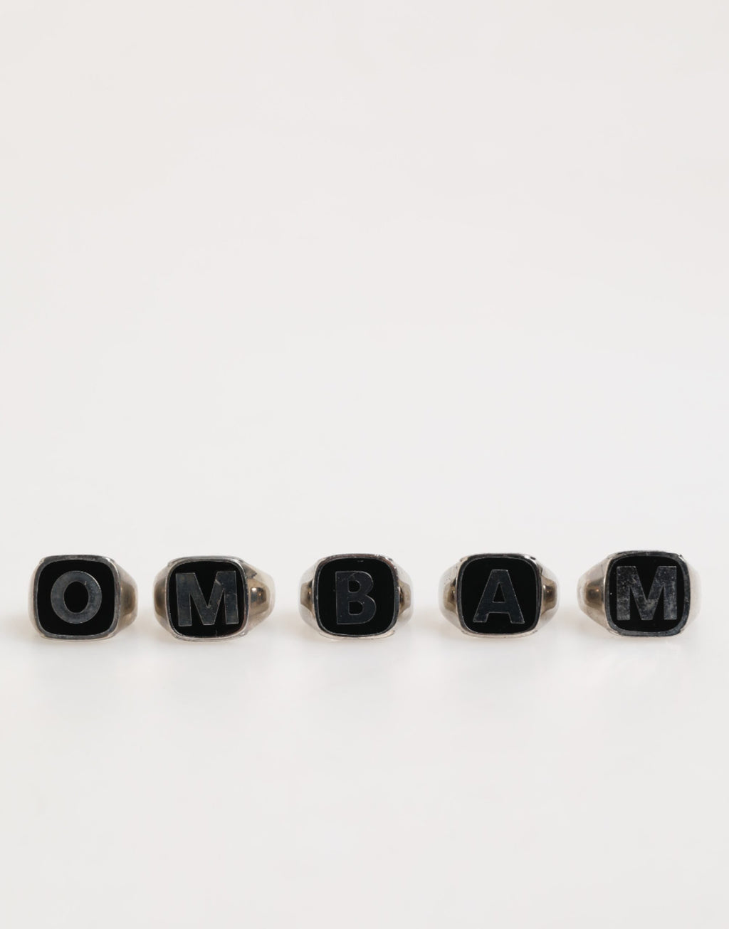 Dolce & Gabbana Silver-Tone Brass Lettering Set 5-Piece Adjustable Ring