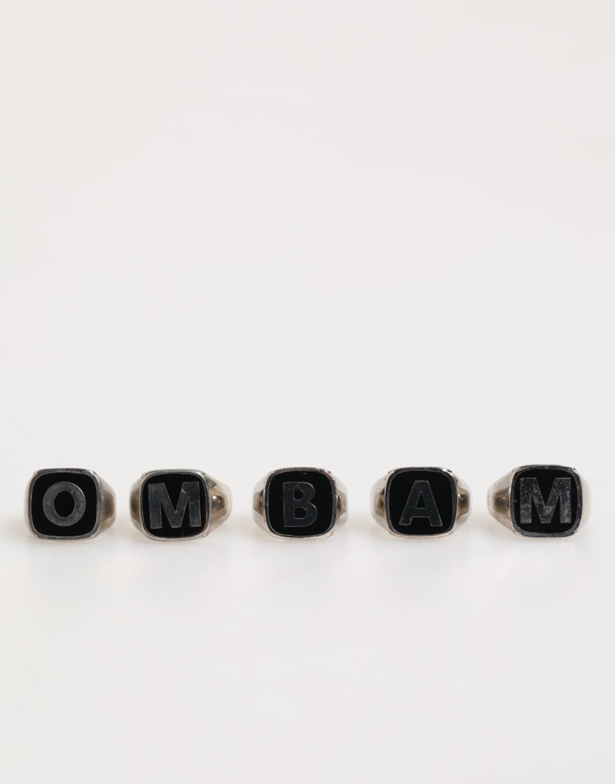 Dolce & Gabbana Silver-Tone Brass Lettering Set 5-Piece Adjustable Ring