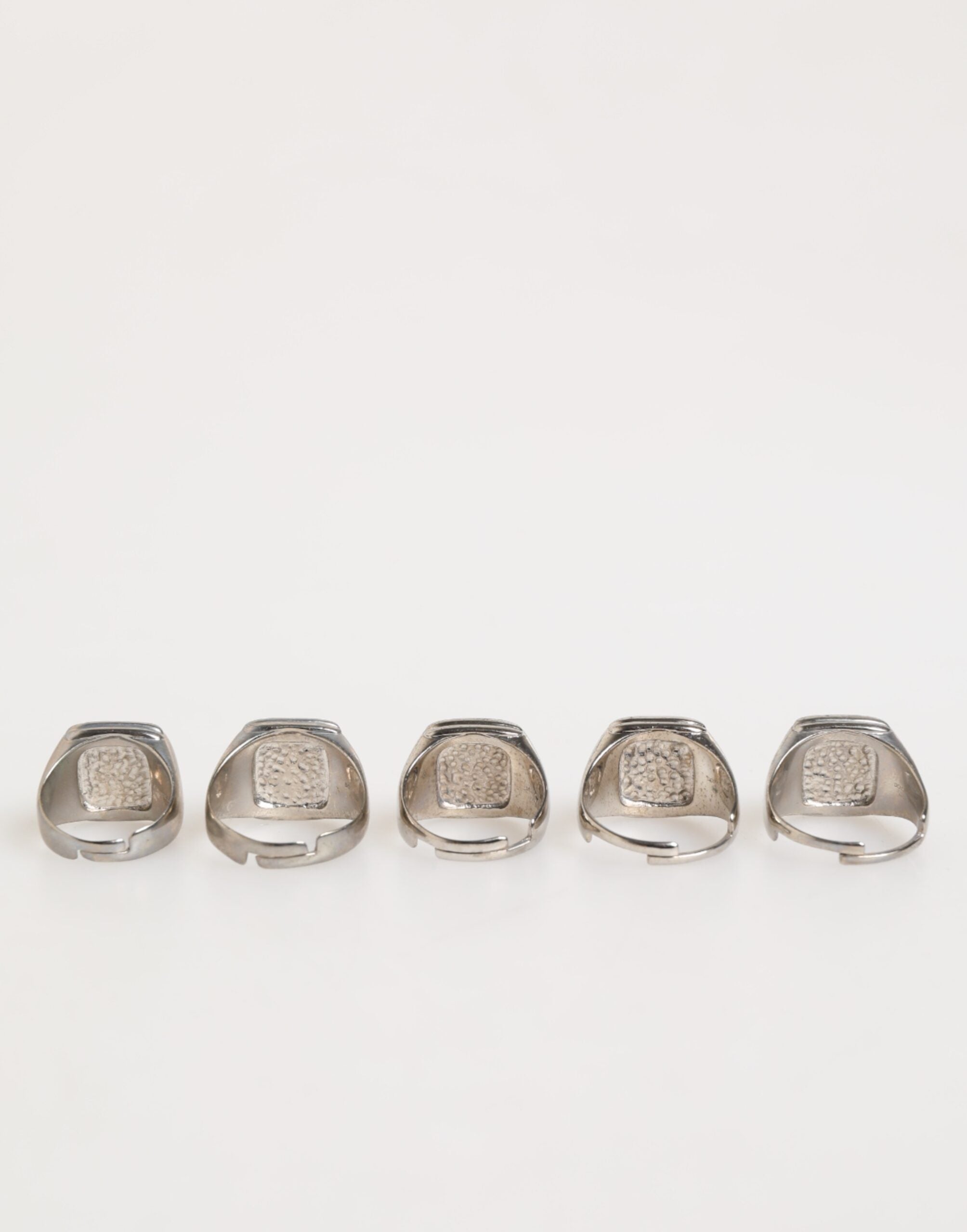 Dolce & Gabbana Silver-Tone Brass Lettering Set 5-Piece Adjustable Ring