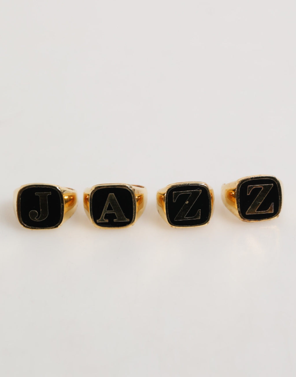 Dolce & Gabbana Gold-Tone Brass JAZZ Letter Set 4 Piece Adjustable Ring