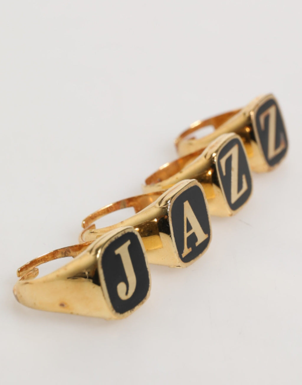 Dolce & Gabbana Gold-Tone Brass JAZZ Letter Set 4 Piece Adjustable Ring