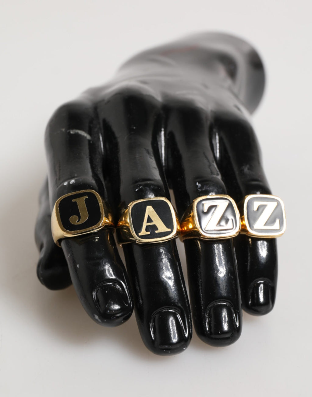 Dolce & Gabbana Gold-Tone Brass JAZZ Letter Set 4 Piece Adjustable Ring