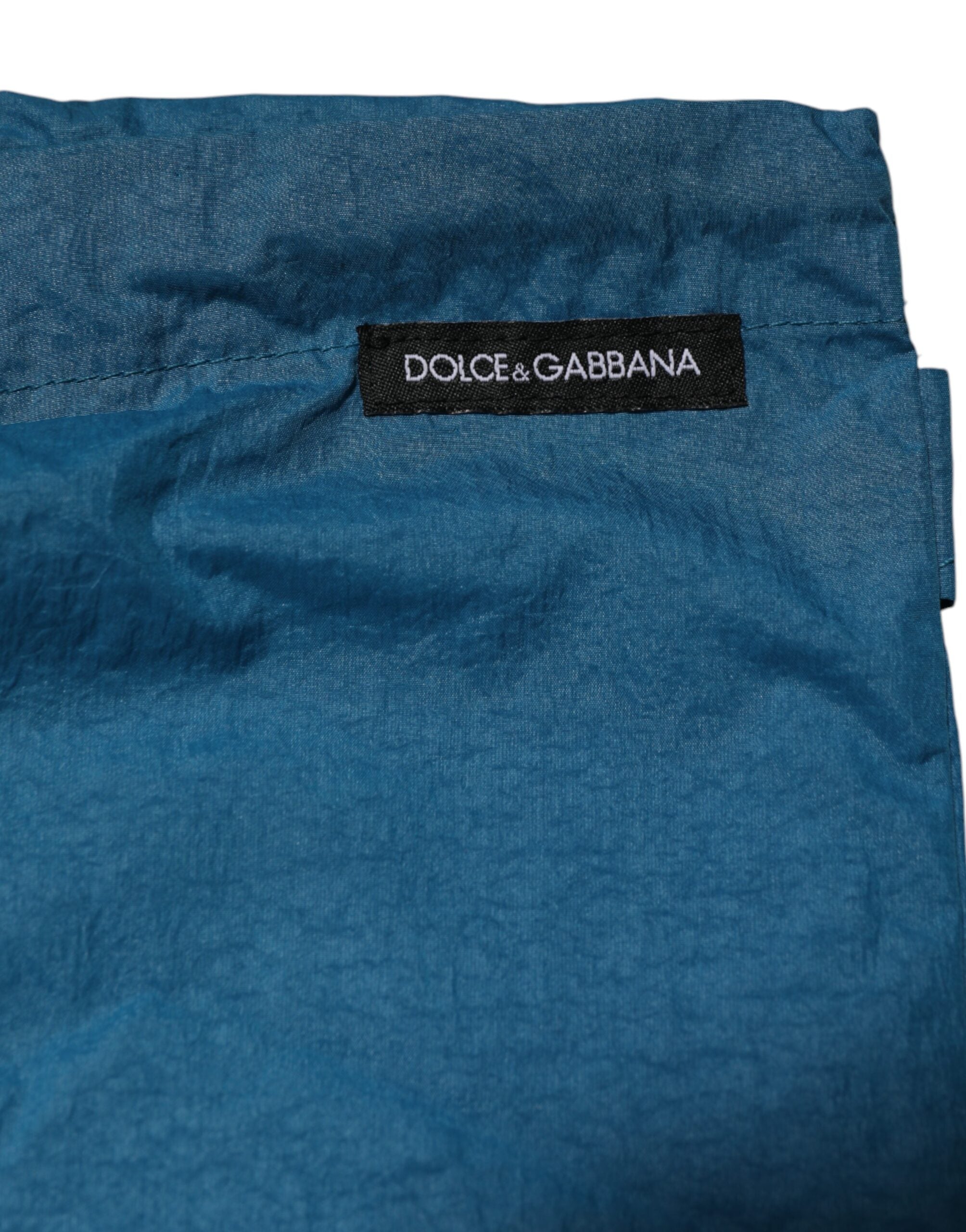 Dolce & Gabbana Blue Logo Waist Swim Shorts Swimwear