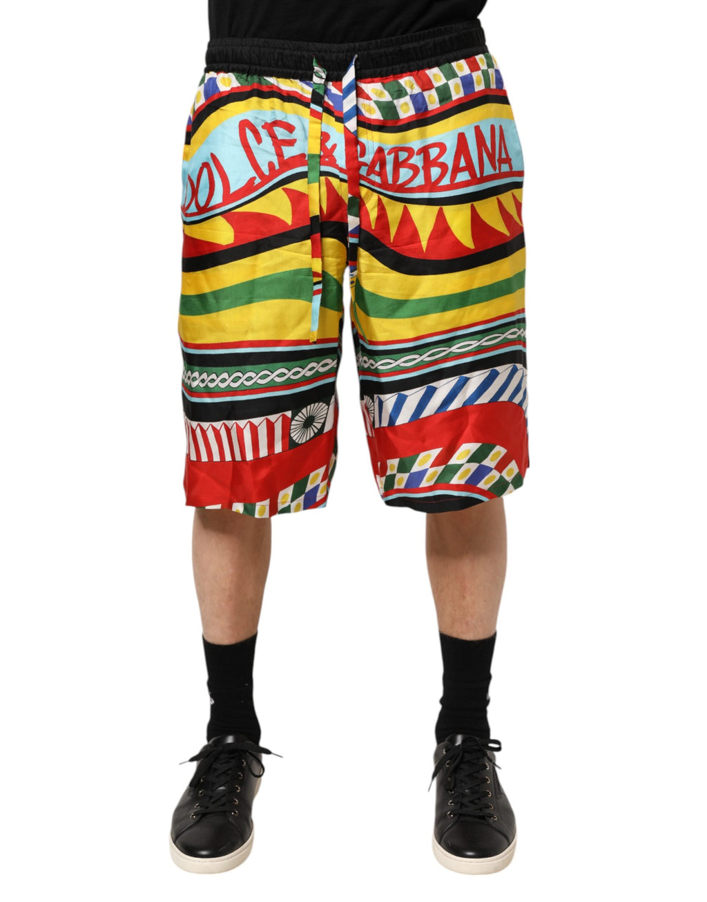 Dolce & Gabbana Multicolor Sicilian Carretto Swim Shorts