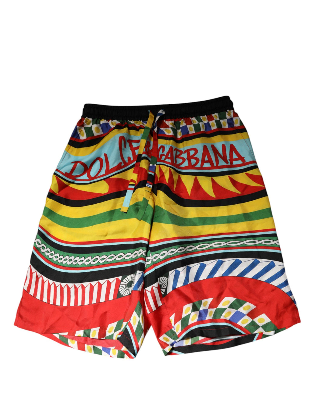 Dolce & Gabbana Multicolor Sicilian Carretto Swim Shorts