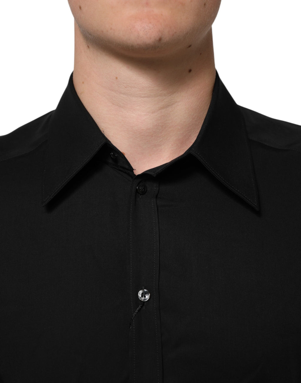 Dolce & Gabbana Black Viscose Long-Sleeved Formal Shirt