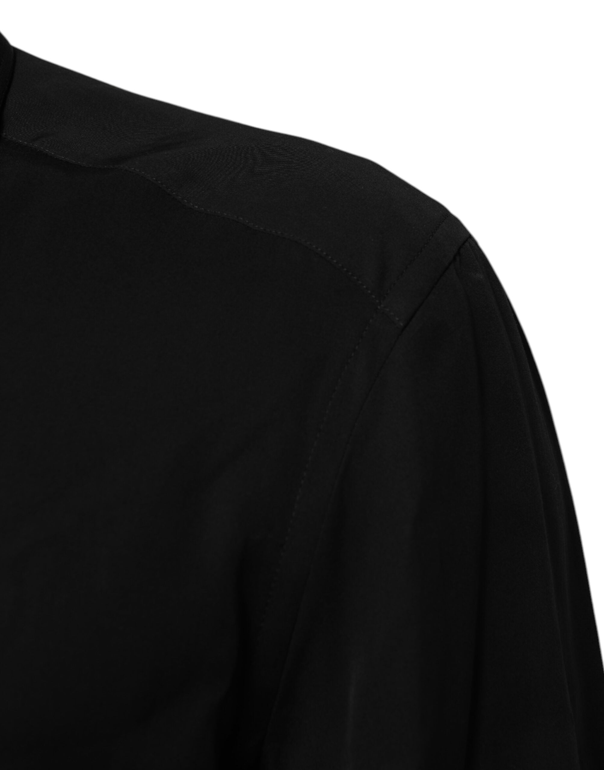 Dolce & Gabbana Black Viscose Long-Sleeved Formal Shirt
