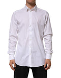 Dolce & Gabbana White Long-Sleeve Cotton GOLD Formal Shirt