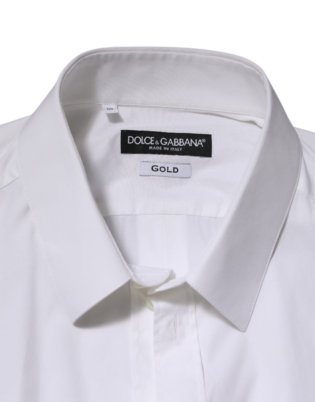 Dolce & Gabbana White Long-Sleeve Cotton GOLD Formal Shirt