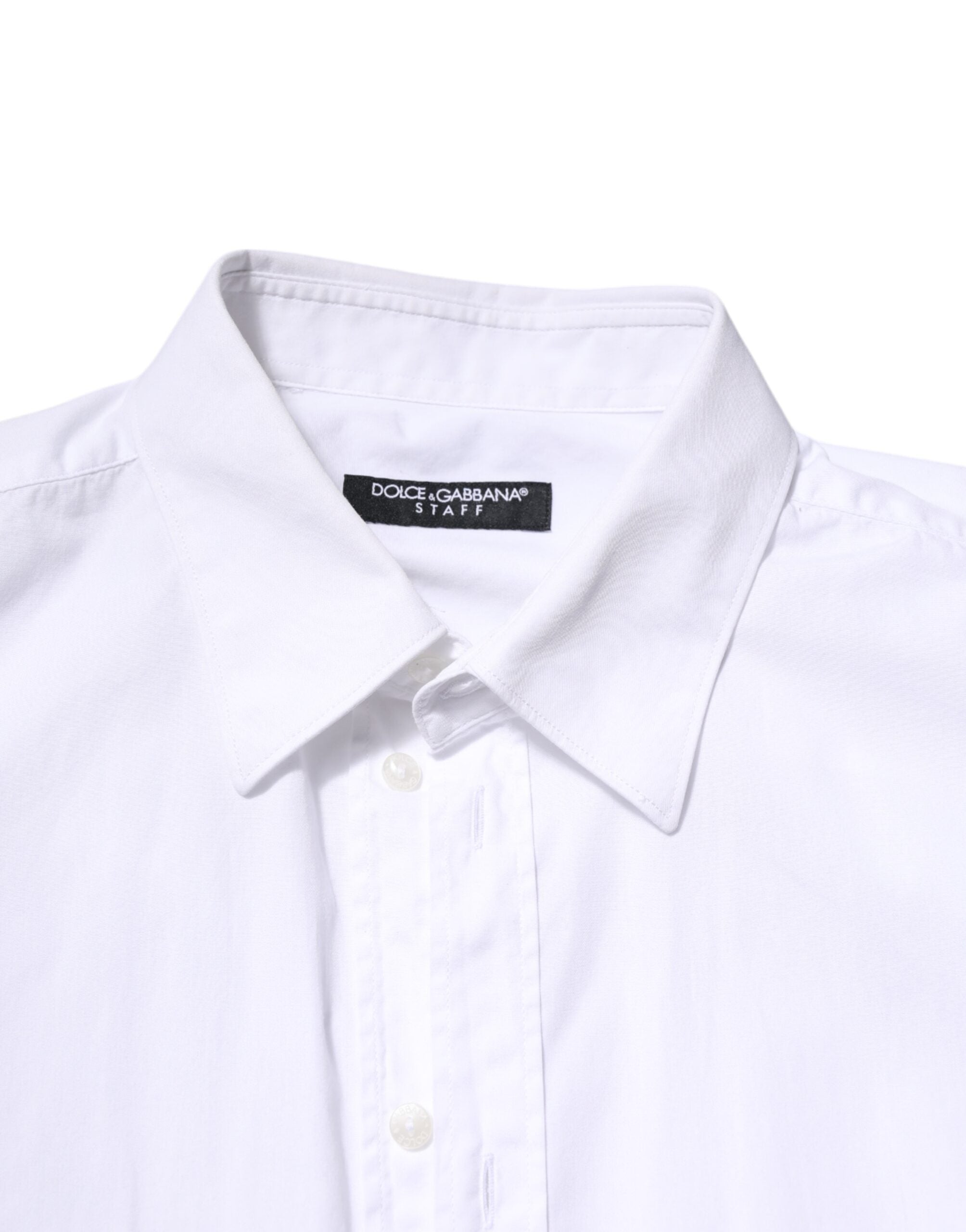 Dolce & Gabbana Weißes STAFF Hemd aus Baumwolle mit langen Ärmeln Forma