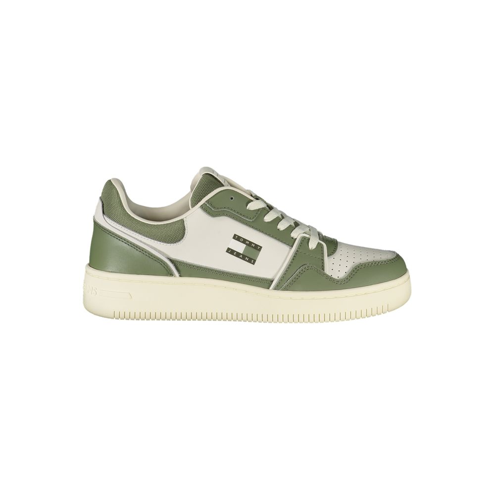 Tommy Hilfiger Men's Green Leather Sneakers