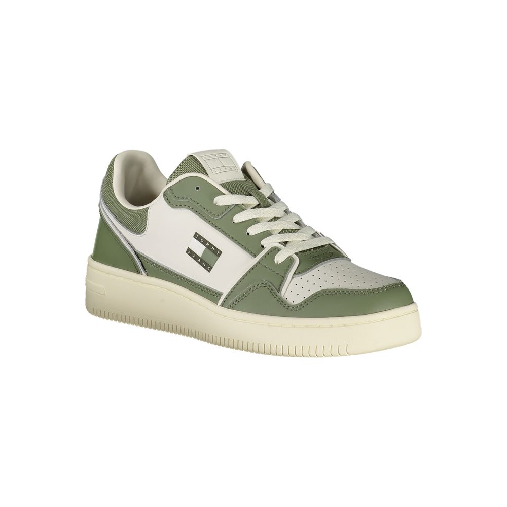 Tommy Hilfiger Men's Green Leather Sneakers