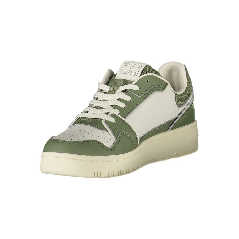 Tommy Hilfiger Men's Green Leather Sneakers