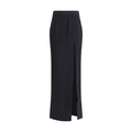 Alessandra Rich Langer Rock aus schwarzer Wollfleece