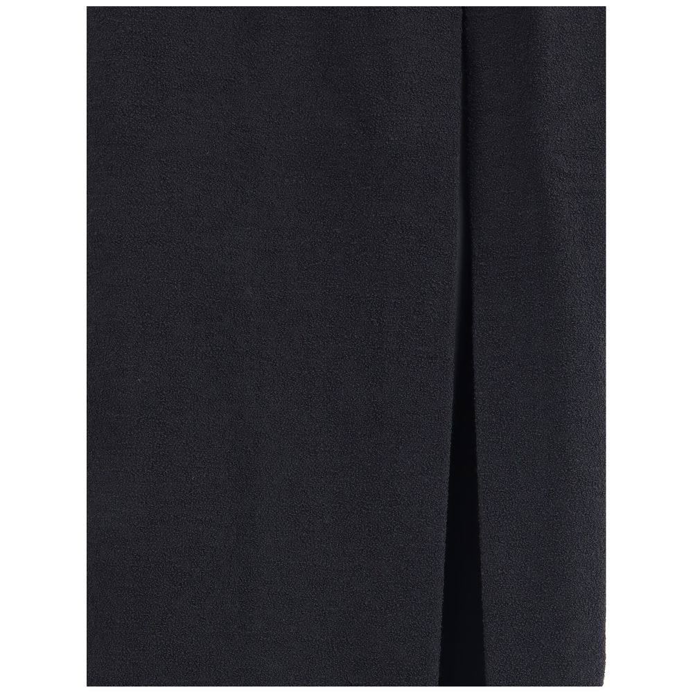 Alessandra Rich Langer Rock aus schwarzer Wollfleece