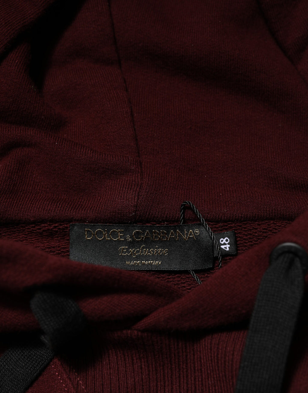Dolce & Gabbana Burgundy Cotton Plaid Lined Men's Hoodie Pullover