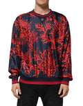 Dolce & Gabbana Navy Coral Print Silk Sweater