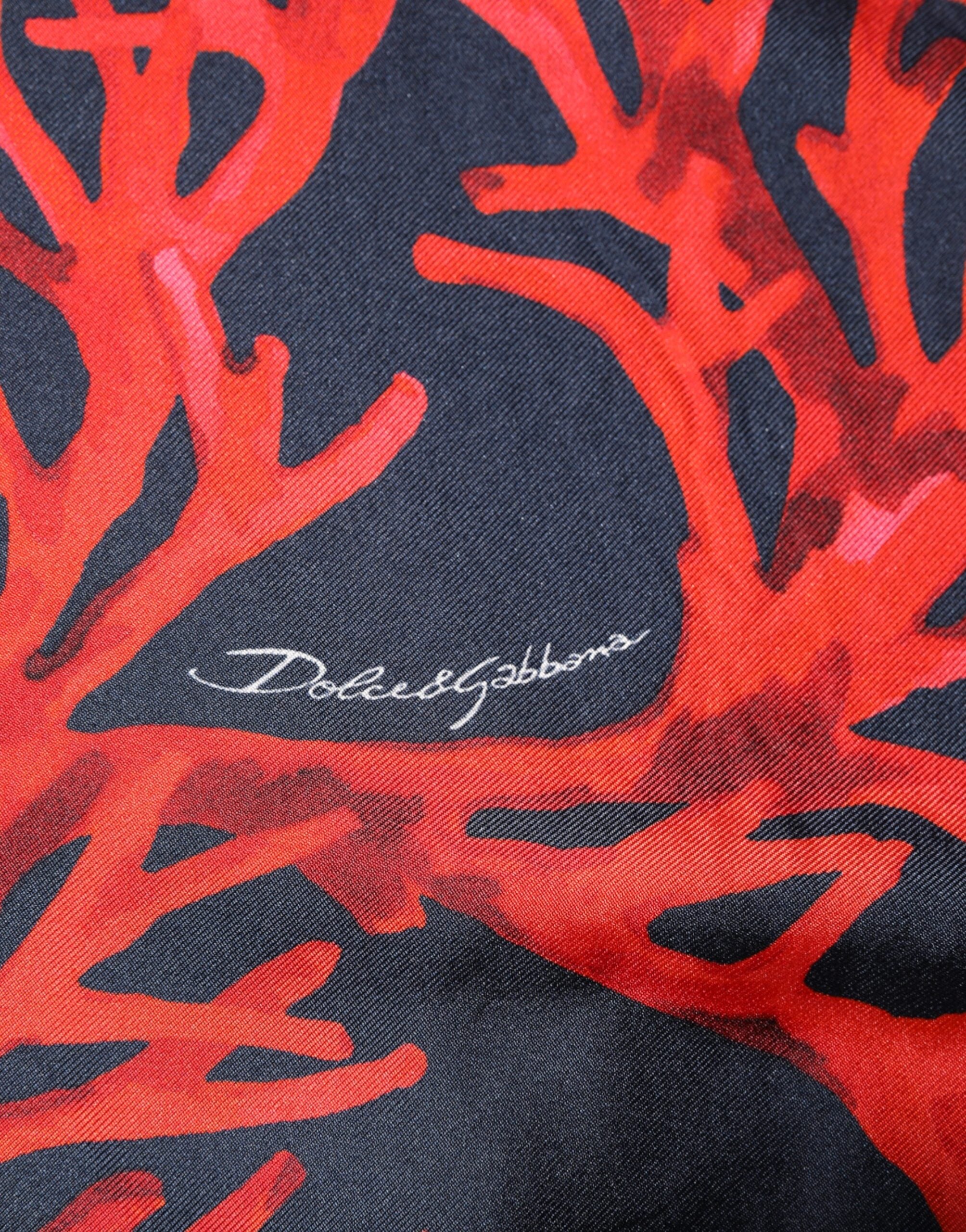 Dolce & Gabbana Navy Coral Print Silk Sweater