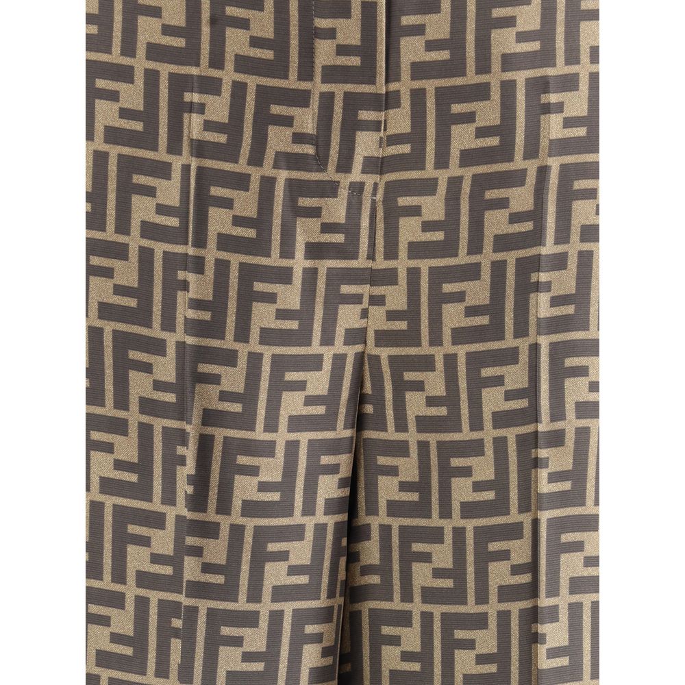 Fendi Braune Seidenhose für den Alltag
