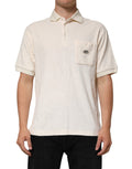 Dolce & Gabbana Ivory Cotton Terry Logo Polo Shirt