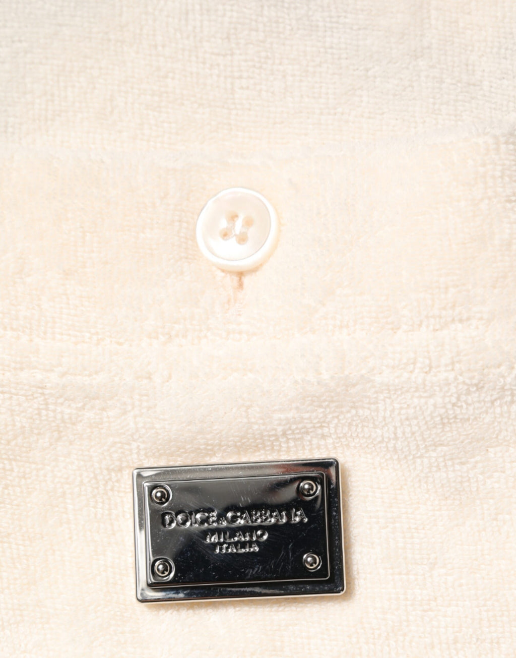 Dolce & Gabbana Ivory Cotton Terry Logo Polo Shirt