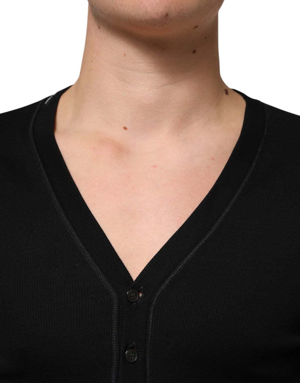 Dolce & Gabbana Men's Black Cotton Button-Front Cardigan