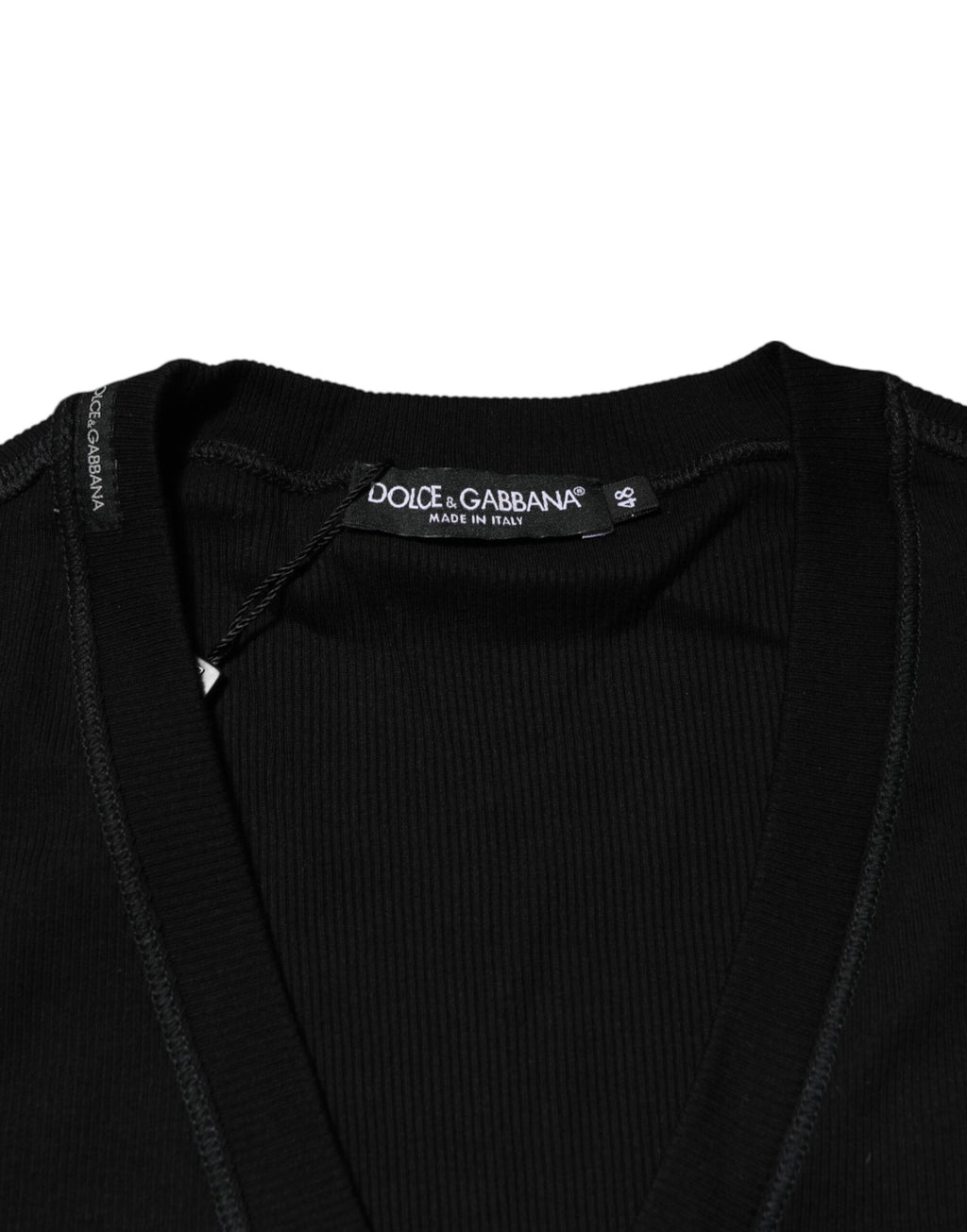 Dolce & Gabbana Men's Black Cotton Button-Front Cardigan