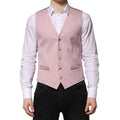 Dolce & Gabbana Rosa Wolle Kleid Formal Männer Weste Weste