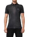 Dolce & Gabbana Men's Grey Cotton Collared Polo T-Shirt