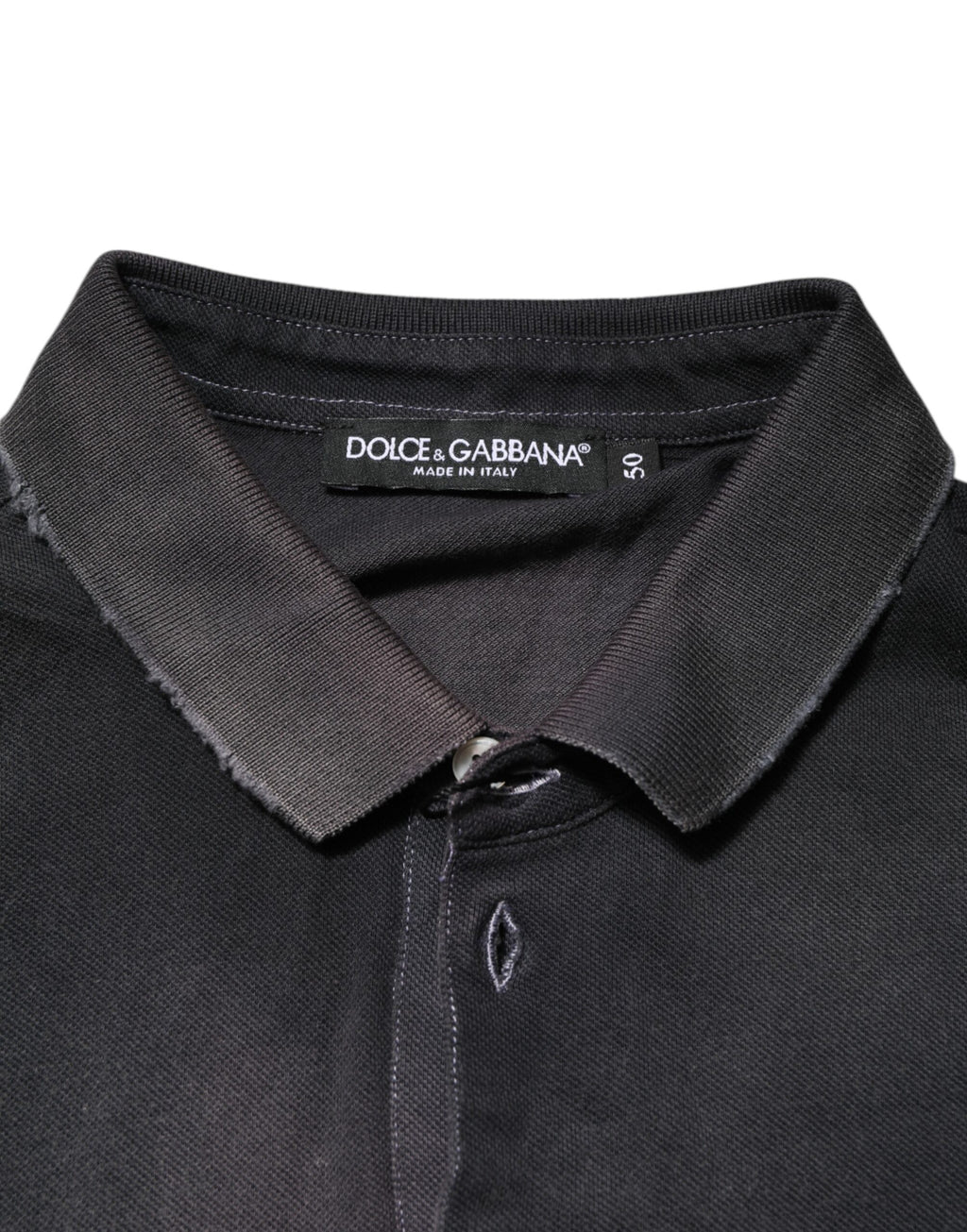 Dolce & Gabbana Men's Grey Cotton Collared Polo T-Shirt