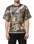 Dolce & Gabbana Palermo Jazz Club Leinen-T-Shirt mit Rundhalsausschnitt für Männer