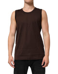 Dolce & Gabbana Brown Cotton Sleeveless Underwear Men's Tank Top