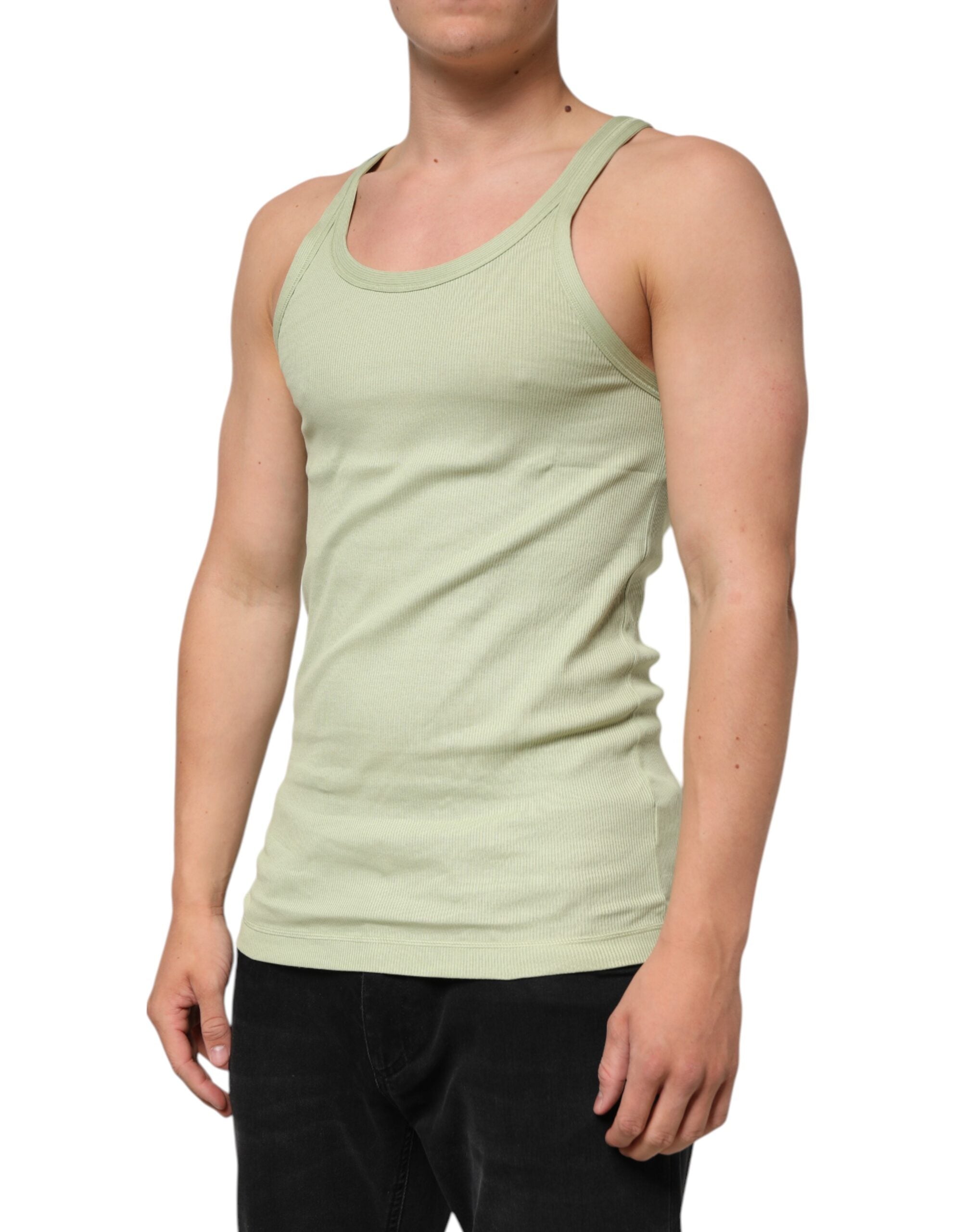 Dolce & Gabbana Hellgrünes Tank-T-Shirt ärmellos Männer Männer-T-Shirt
