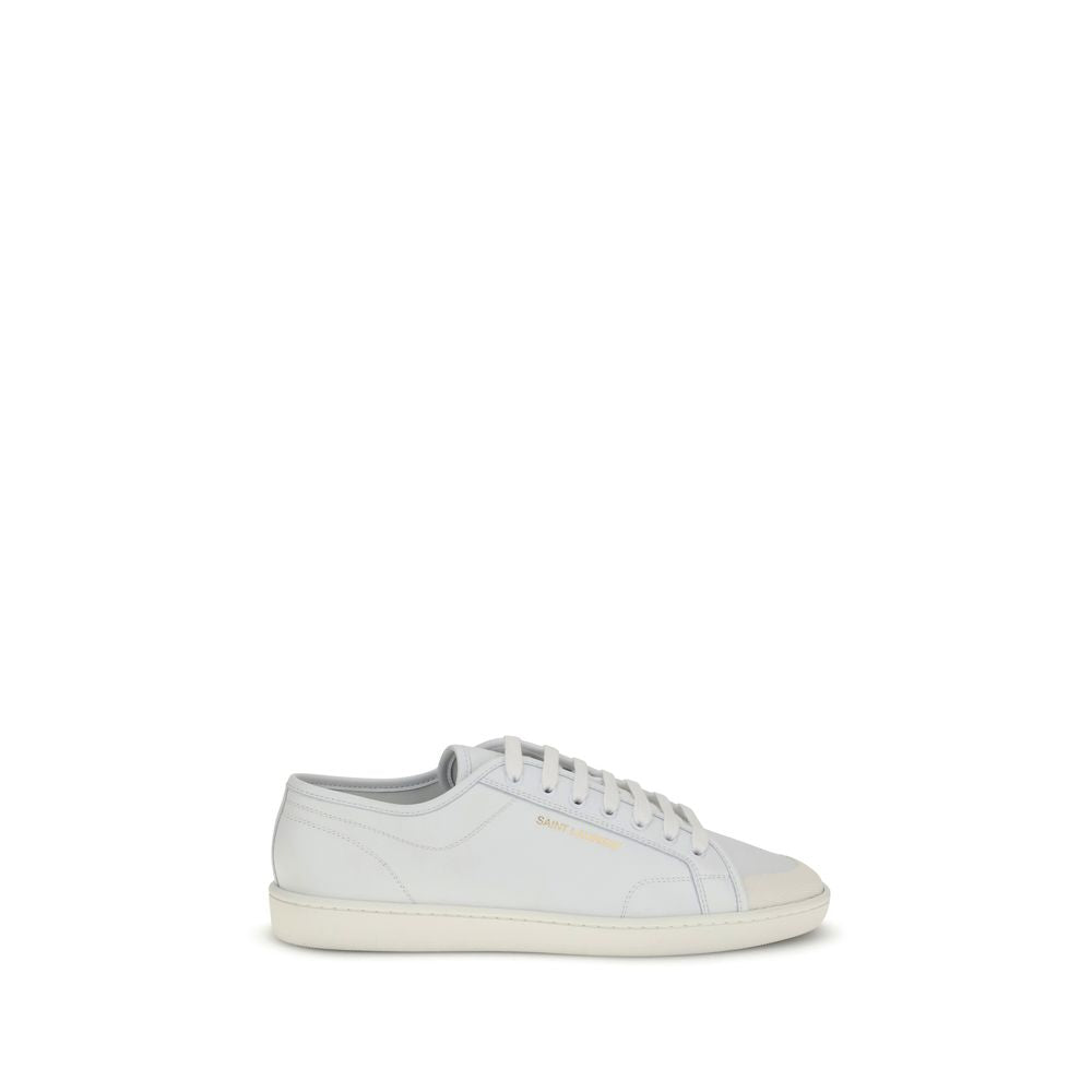 Saint Laurent Weiße Low-Top-Sneaker aus Kalbsleder Bos Taurus