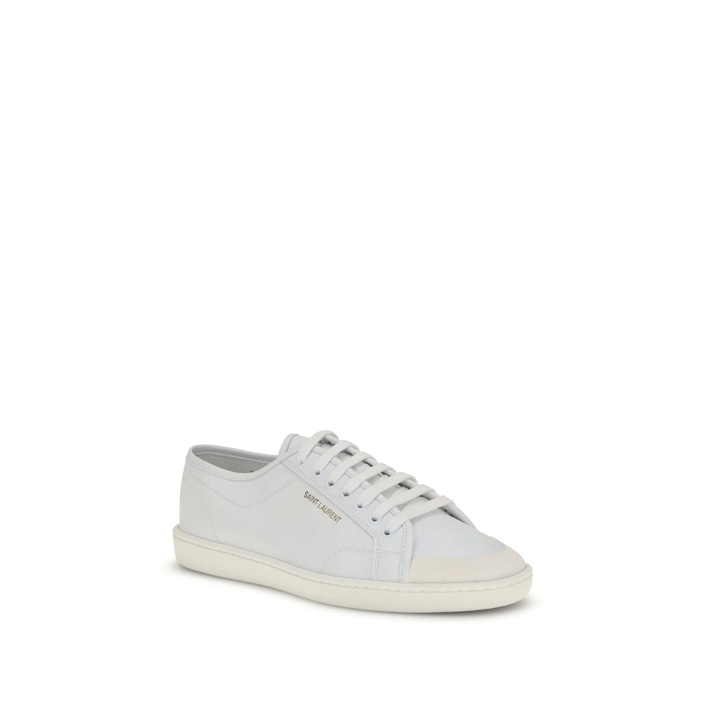 Saint Laurent Weiße Low-Top-Sneaker aus Kalbsleder Bos Taurus