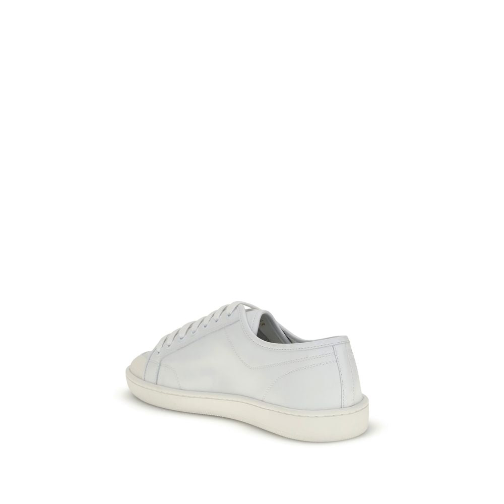 Saint Laurent Weiße Low-Top-Sneaker aus Kalbsleder Bos Taurus