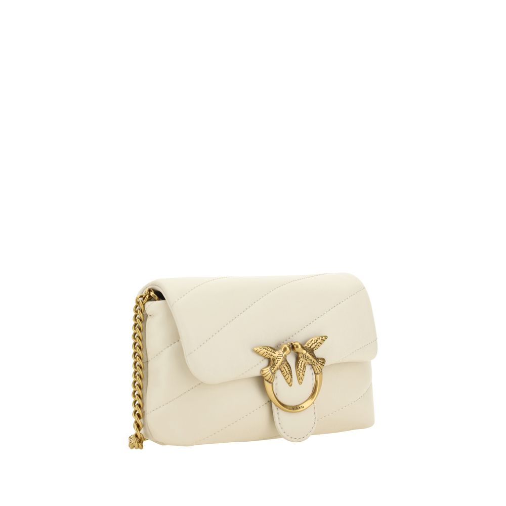 PINKO Weiße Bos Taurus Kalbsleder Schultertasche