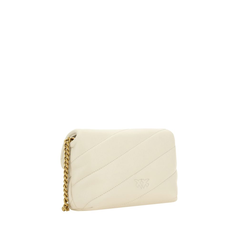 PINKO Weiße Bos Taurus Kalbsleder Schultertasche