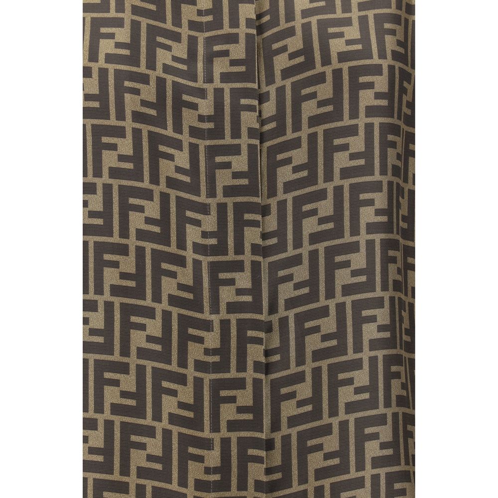 Fendi Braune Seidenbluse mit Muster