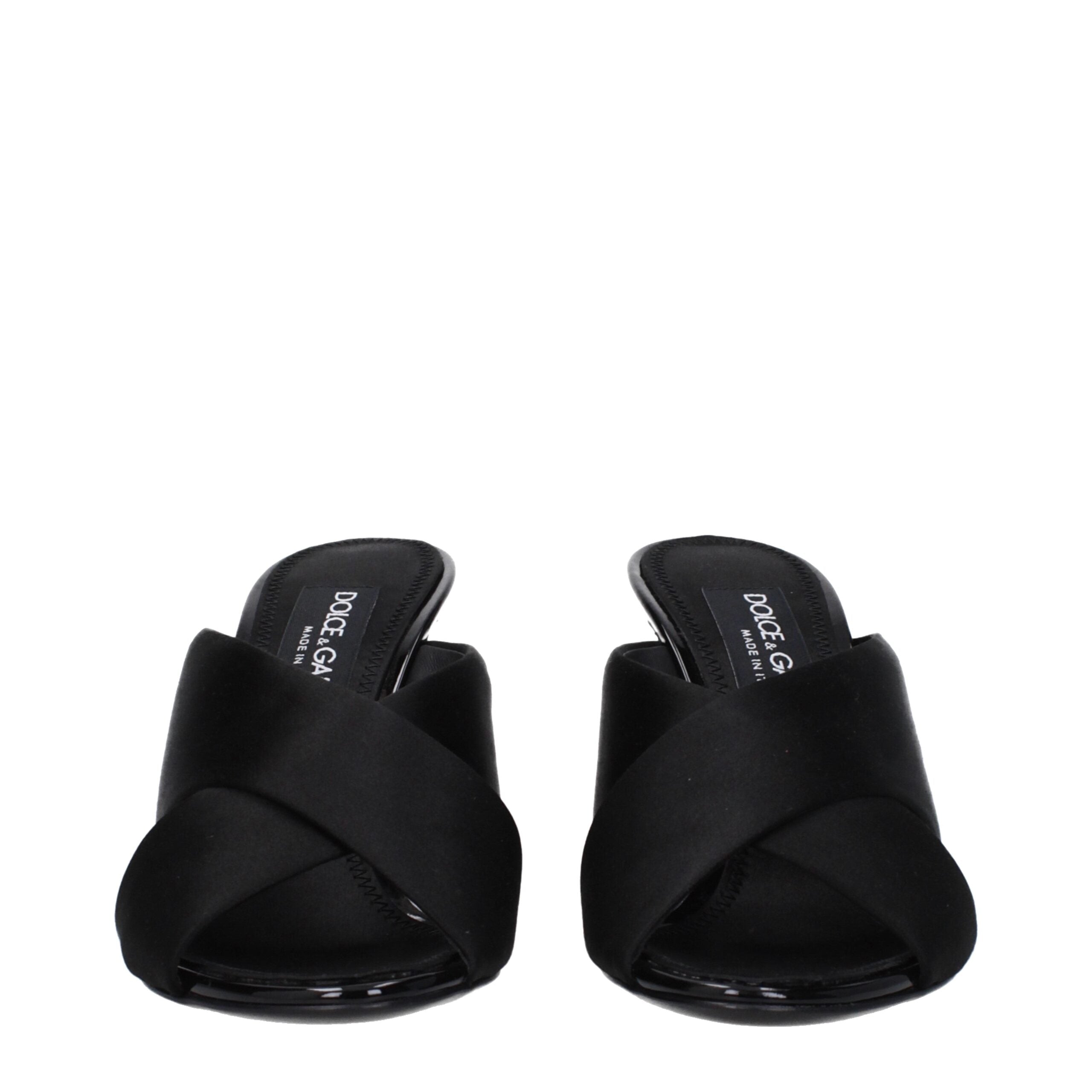 Dolce & Gabbana Black Satin Stiletto Sandals